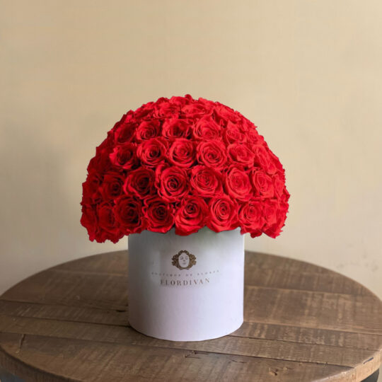 Caja Redonda con 75 Rosas